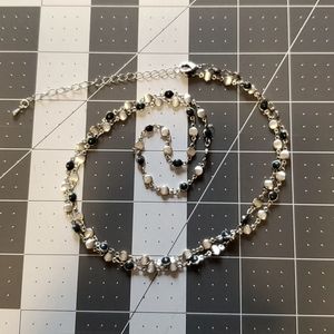 HOT CHICK Teal/ silver necklace